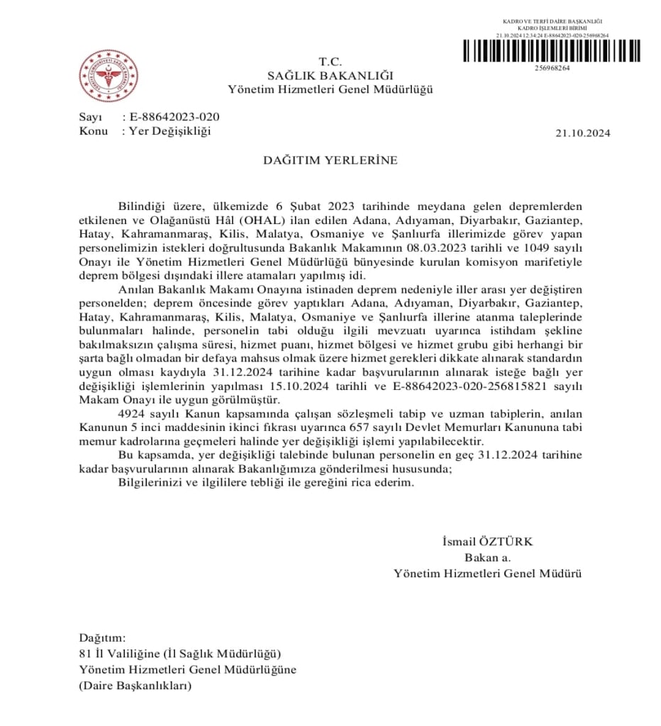 Deprem Bölgesinden Ayrılan Sağlıkçılar Geri Dönebilecek! (resim 3) – saglikhaberi.net