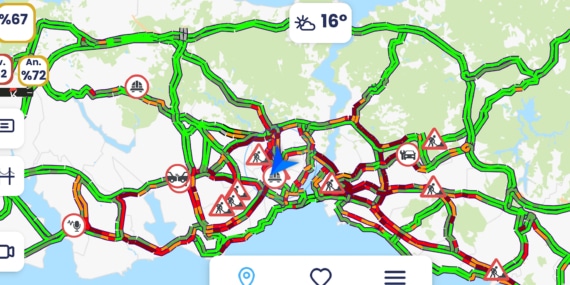 İstanbul- İstanbul’da haftanın ilk iş gününde trafik yoğunluğu