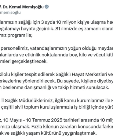 Fazla kilolu kişiler, Sağlıklı Hayat Merkezleri ve Aile Sağlığı Merkezlerine yönlendirilecek