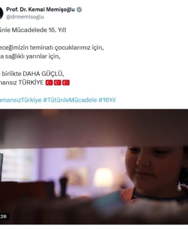 Sağlık Bakanı Memişoğlu'ndan 'Dumansız Türkiye' paylaşımı
