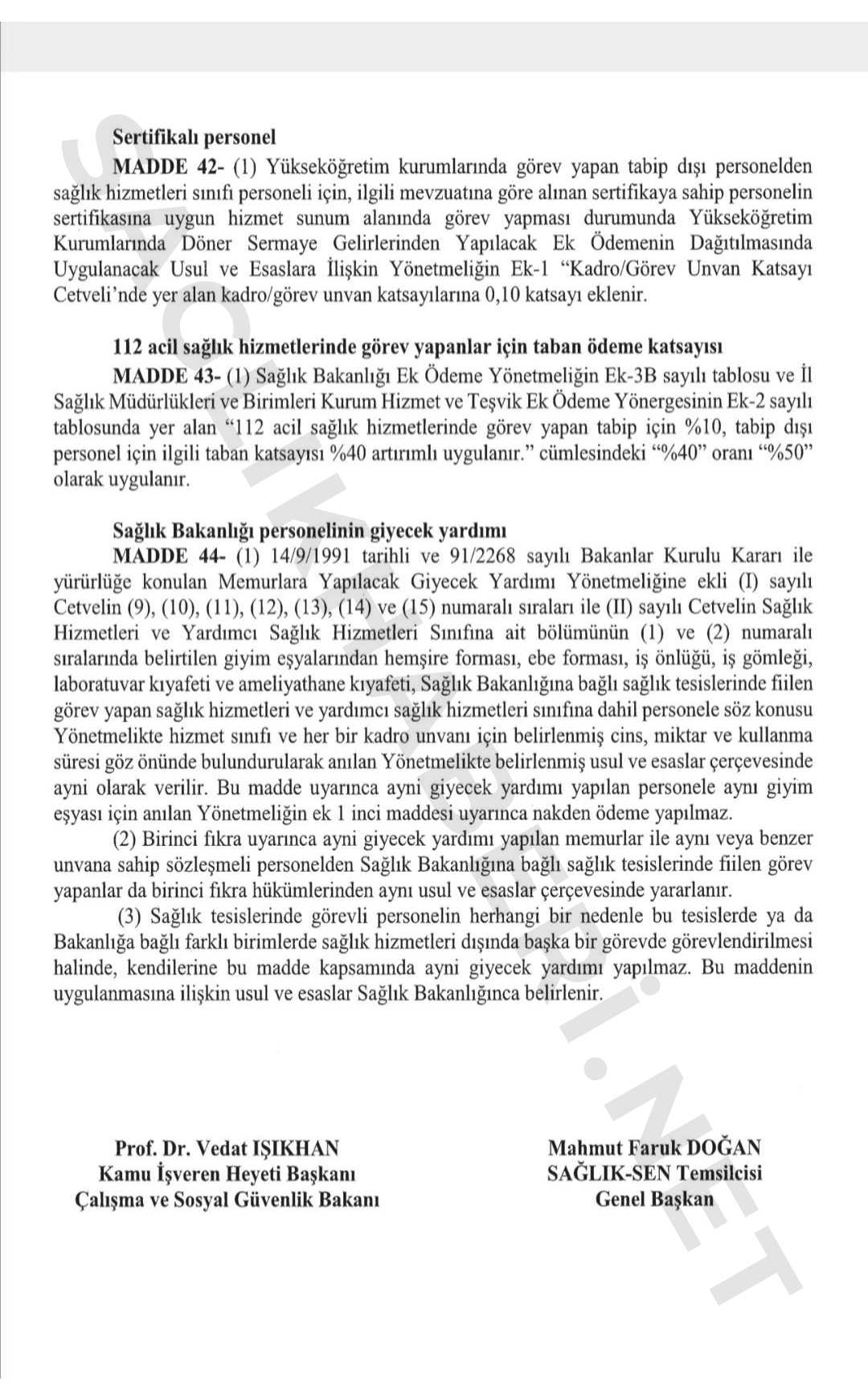 8. Dönem Sağlık ve Sosyal Hizmet Çalışanları için Toplu Sözleşme Tam Metni (resim 13) – saglikhaberi.net