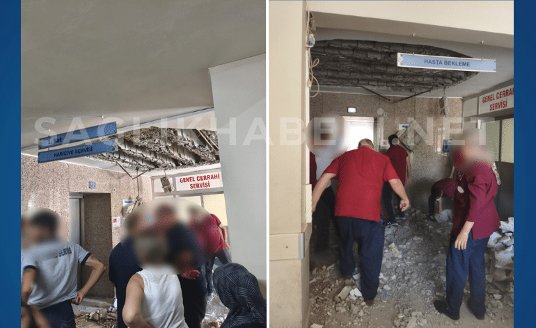 HEP-SEN Uyarmıştı Deprem Sonrası Denizli Devlet Hastanesi’nde Tavan Çöktü!